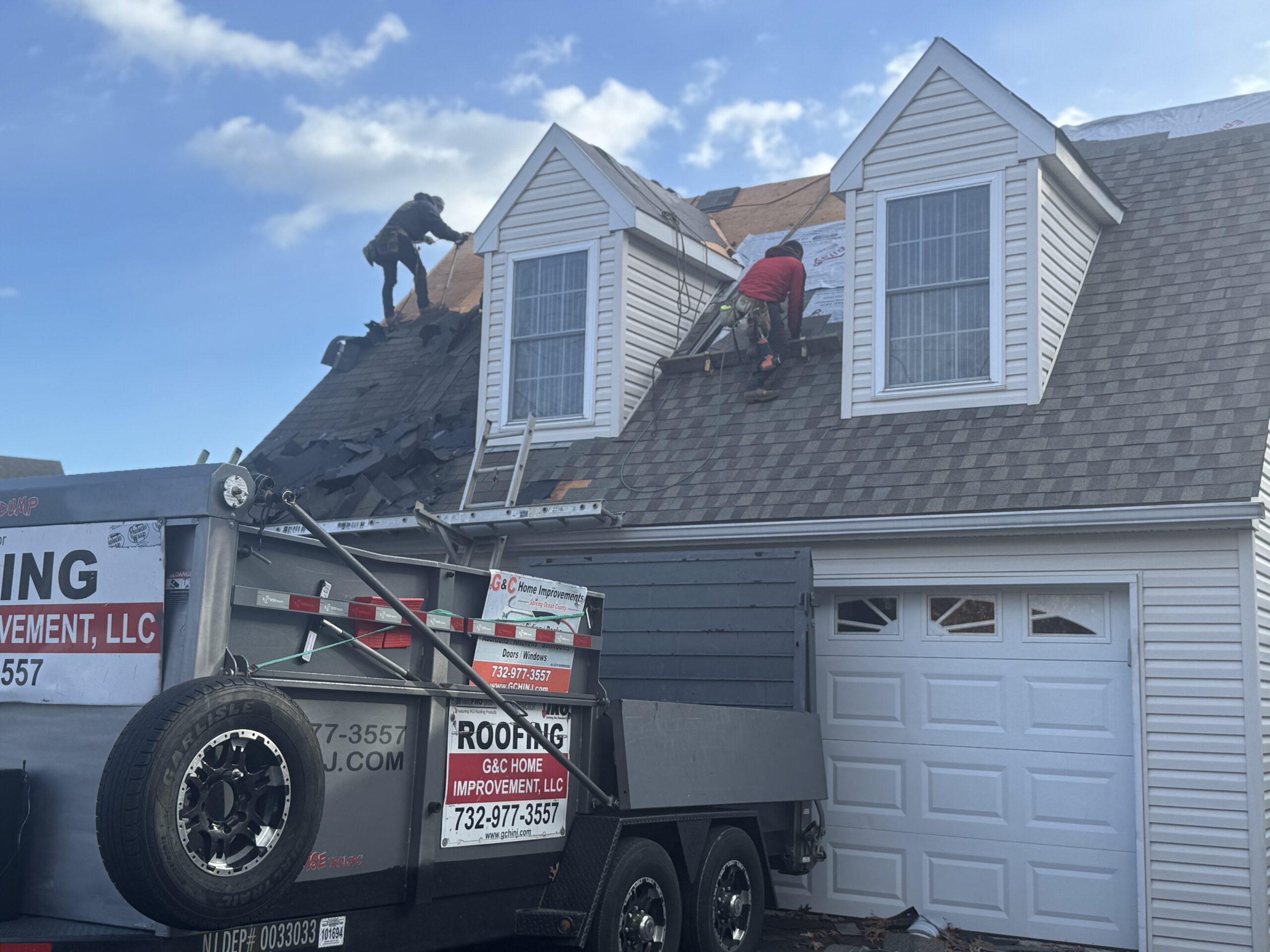 Roof replacement in Forked River NJ by G&C Home Improvements using GAF Timberline HDZ shingles